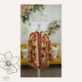 Cream Ivory Kashmiri Floral Embroidered Short Coat – Festive Red & Orange