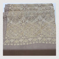 Taupe Elegance Sozni Embroidered Shawl - Intricate Paisley Border