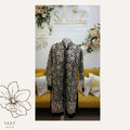Midnight Black All-Over Floral Gilded Embroidery Coat