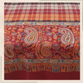 Traditional Maroon Kashmiri Kani Style Shawl with Plaid & Paisley Pattern