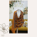Ochre Mustard Pashmina Shawl with Blue and Purple Floral Motif