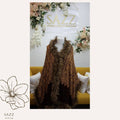 Chocolate Brown Embroidered Winter Cape with Plush Fur Collar
