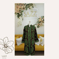 Deep Wine Aari Embroidered Long Jacket with Vivid Green Floral Accents