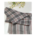 Grey Plaid Checkered Wool Scarf with Red Accent Stripes