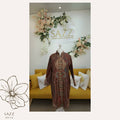 Kani Long Jacket - Deep Maroon & Charcoal