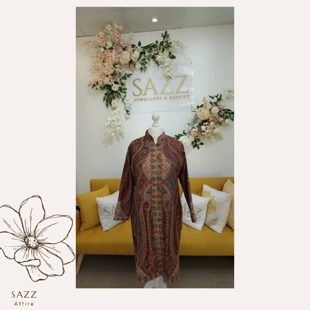 Kani Long Jacket - Deep Maroon & Charcoal