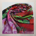 Bold Multi-Color Abstract Floral Silk-Blend Wrap