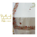 Ivory Chiffon Saree with Autumn Leaf Needlework Embroidery
