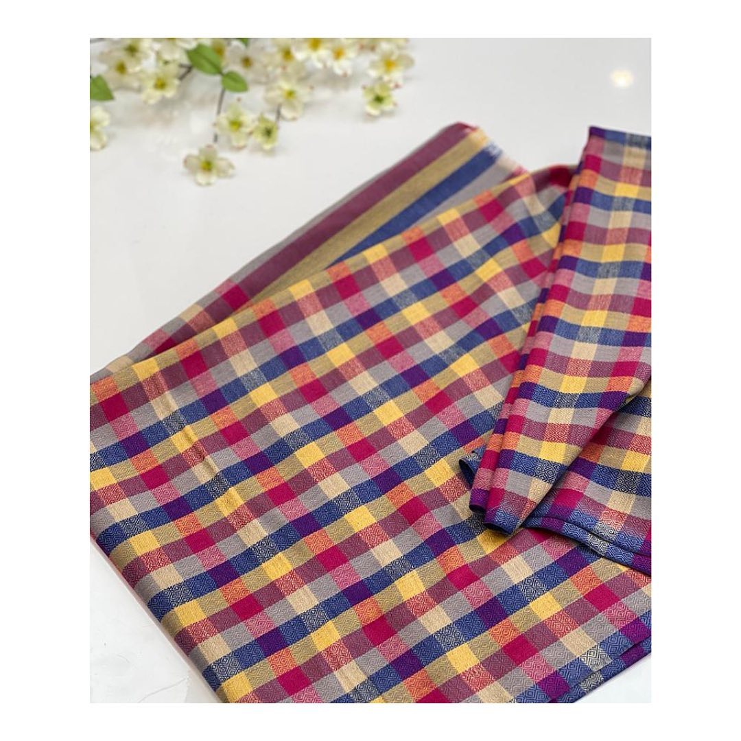 Multi-Color Plaid Checkered Pashmina Shawl