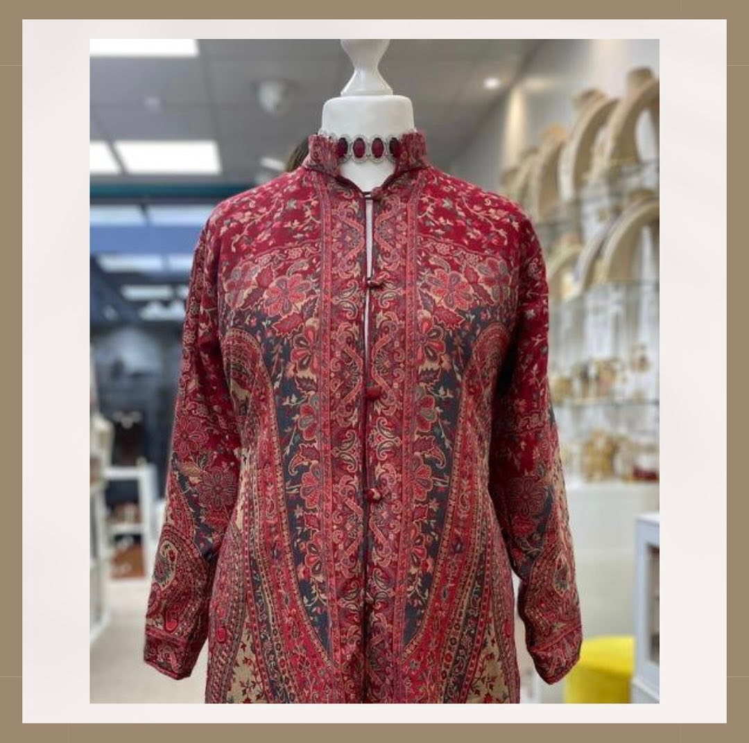 Kani Long Jacket - Royal Ruby Red Floral