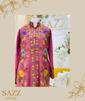 Vibrant Magenta Kashmiri Floral Hand-Embroidered Pheran