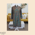 Teal & Earthy Tones Traditional Paisley Print Long Jacket