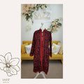 Noir & Crimson Detailed Vine Embroidered Long Kurta