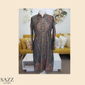 Slate Grey Vintage Paisley All-Over Print Kashmiri Tunic
