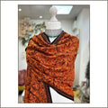 Royal Burnt Orange Full Jal Hand-Embroidered Shawl