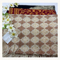 Geometric Diamond Embroidered Shawl with Sequin Detailing