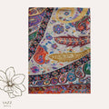 Premium Multi-Tone Paisley Pashmina Shawl with Gold Accents