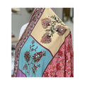 Pastel Floral Color-Block Phulkari Dupatta with Hand-Embroidered Sheesha