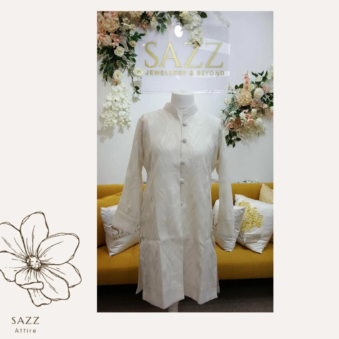 Ivory Elegance Embroidered Kashmiri Long Jacket