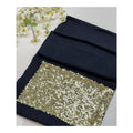 Jet Black Evening Wrap with Gold Sequin Embellishment