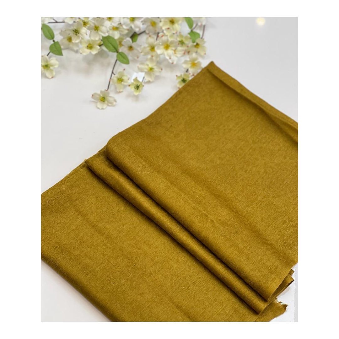 Classic Mustard Gold Fine Wool Plain Stole