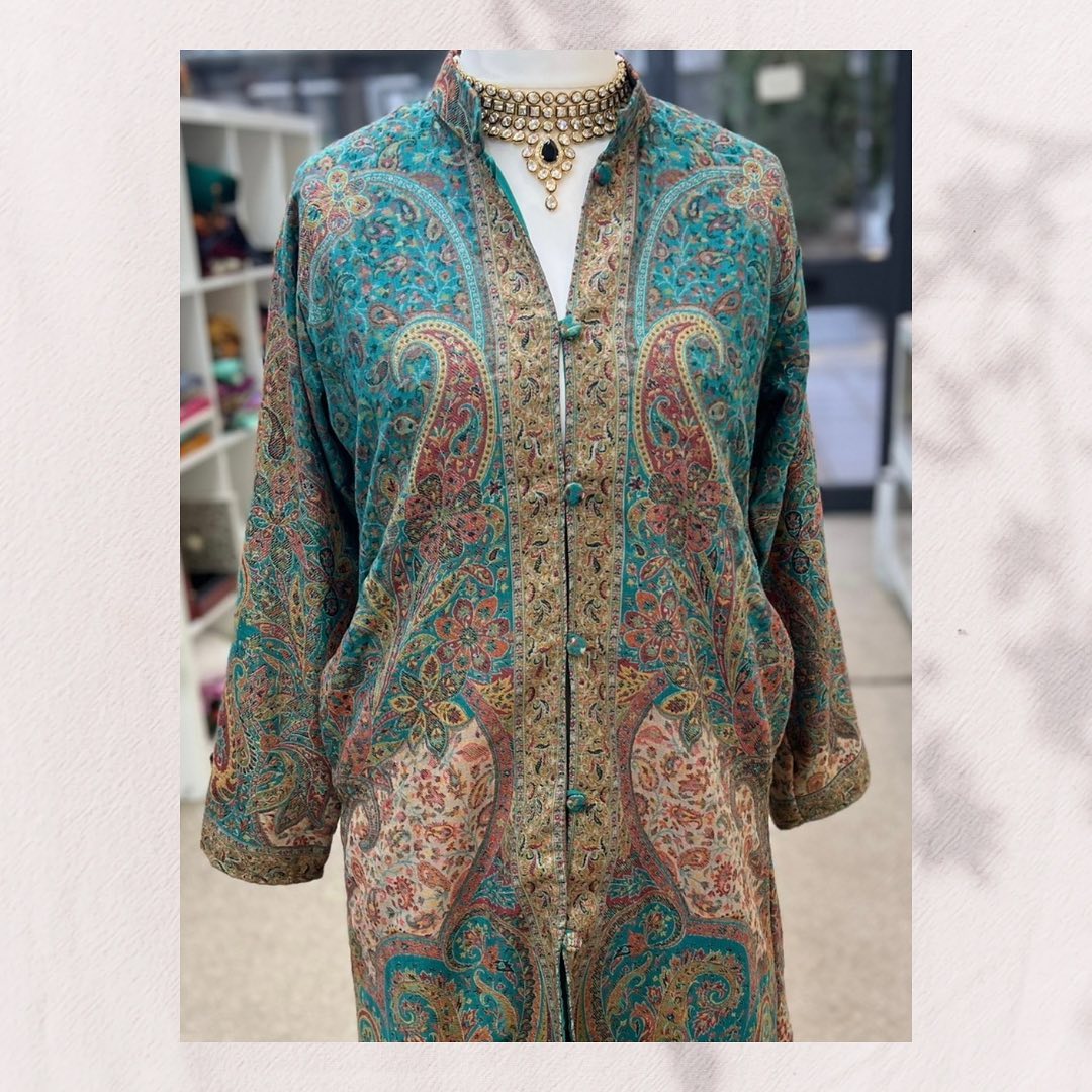 Kani Long Jacket - Ocean Teal & Gold