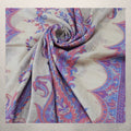 Pastel Stone Pashmina with Pink & Purple Intricate Paisley Weave