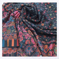Midnight Black Multi-Color Floral Kani Weave Shawl