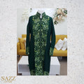 Emerald Green Paisley Aari Embroidered Long Coat
