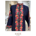 Navy Blue Botanical Bloom Aari Embroidered Mid-Length Kurta