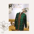 Emerald Green Kashmiri Jacket with Delicate Black Vine Aari Work