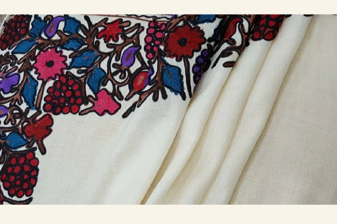Luxury Hand-Embroidered Woolen Shawl Collection – Aari Work