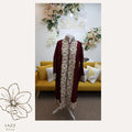 Deep Maroon Heritage Vine Embroidered Longline Jacket