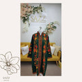 Forest Green Long Woolen Jacket with Vibrant Tulip Aari Embroidery