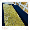 Midnight Blue Evening Wrap with Full Gold Sequin Panel