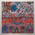 Vibrant Multi-Patterned Kani Shawl with Royal Blue and Orange Accents