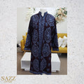 Plum Purple Woolen Jacket with Slate Blue Medallion Aari Embroidery
