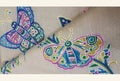 Hand-Embroidered Butterfly Motif Cashmere Stole - Beige & Multi