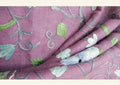 Dusty Mauve Hand-Embroidered Sozni Shawl - Fine Wool Wrap