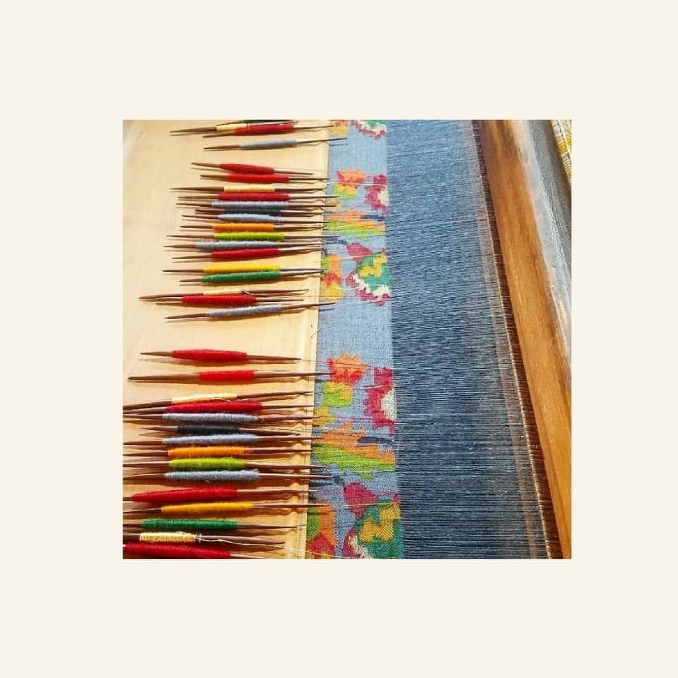Authentic Artisan Kani Weaving Loom - Hand-Woven Textile Art