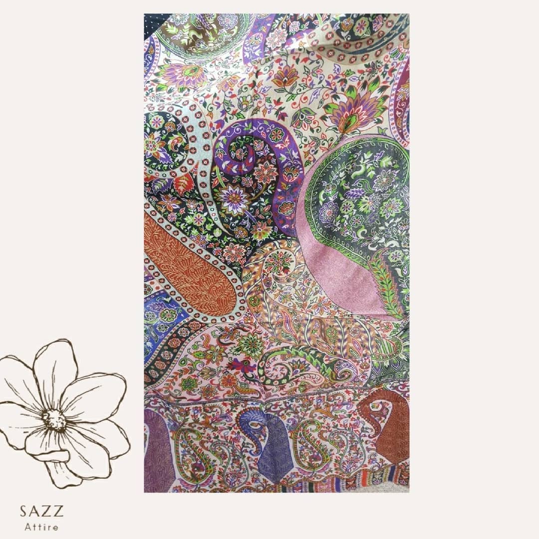 Vibrant Bohemian Mixed-Pattern Floral Wrap