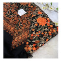 Luxury Hand-Embroidered Floral Jal Shawl in Rust & Moss