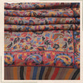Vintage Heritage Paisley Shawl - Earthy Tones & Multi-Stripe Detail