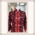 Hand-Embroidered Black Aari Floral Jacket - All-Over Pink Vine Design