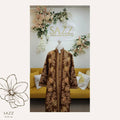 Coffee Brown Long Coat with Intricate Gold Floral Aari Embroidery