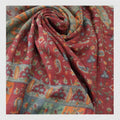 Heritage Rust Pashmina Shawl with Full Floral Jaal Print
