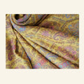 Classic Paisley Jamawar Jacquard Shawl - Mustard & Rose Gold