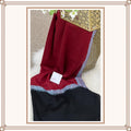 Two-Tone Crimson & Black Shawl with Intricate Silver Needlework