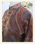 Multi-Color Earth Tone Paisley Jamawar Style Embroidered Jacket