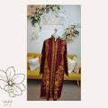 Burgundy Wine Kashmiri Jacket with Autumn Floral Aari Work